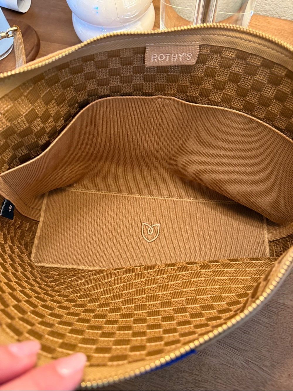 Rothy's The Daily Crossbody Handbag in Hazelnut (camel) - Picture 7 of 13